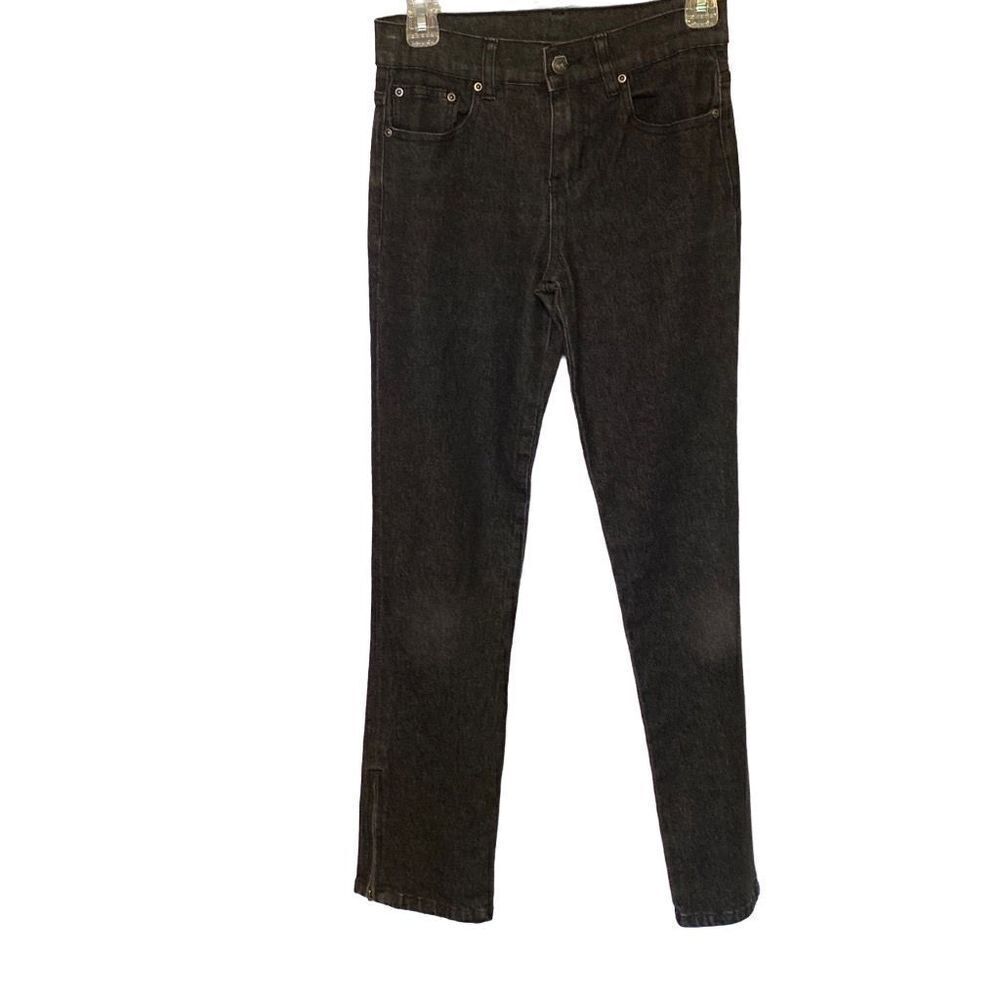 DG By Diane Gilman‎ Black Skinny Jeans with Zippers at Ankles Size 2P